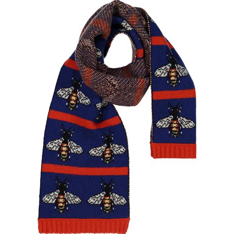 gucci bee scarf wool|Gucci wool scarf unisex.